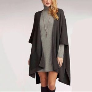 Organic Cotton & Alpaca Poncho Cardigan w/Felt Pockets- Fair Trade